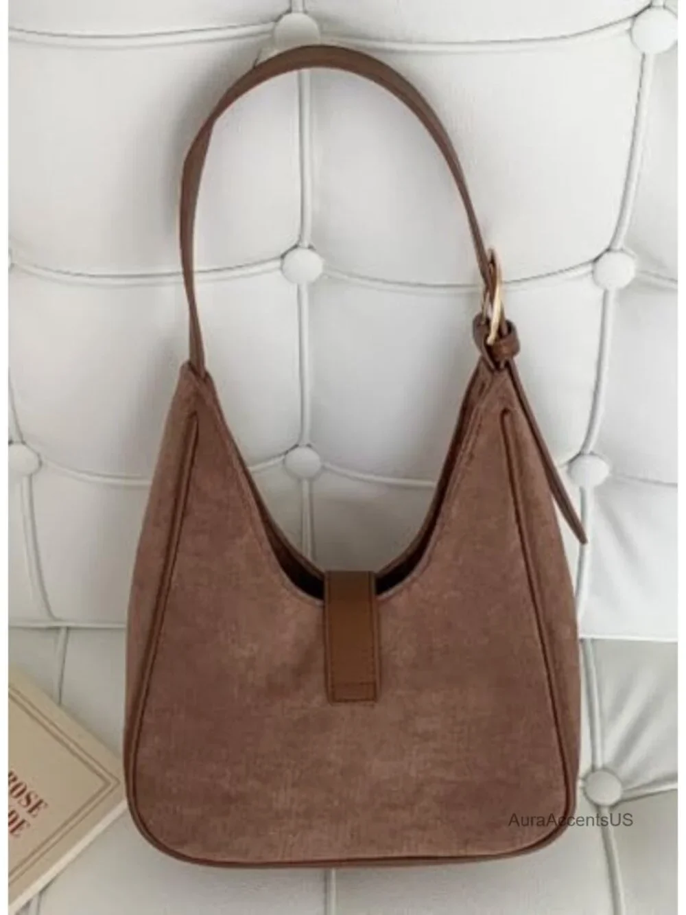 Slouchy Suede Saddle Hobo Bag Women's Cute Shoulder Crossbody Purse Travel